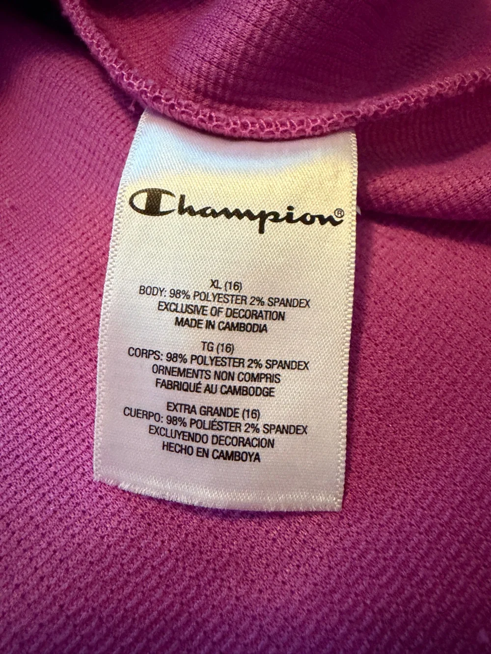 Champion Girls Pink Crewneck Ribbed Sweatshirt